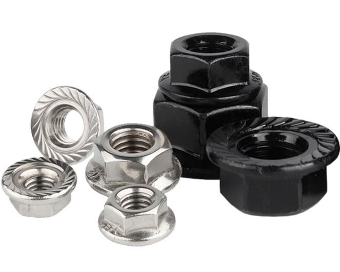 Black Zinc Hexagonal Flange Nuts M4 M5 M6 M8 M10 with Flange and ZINC PLATED