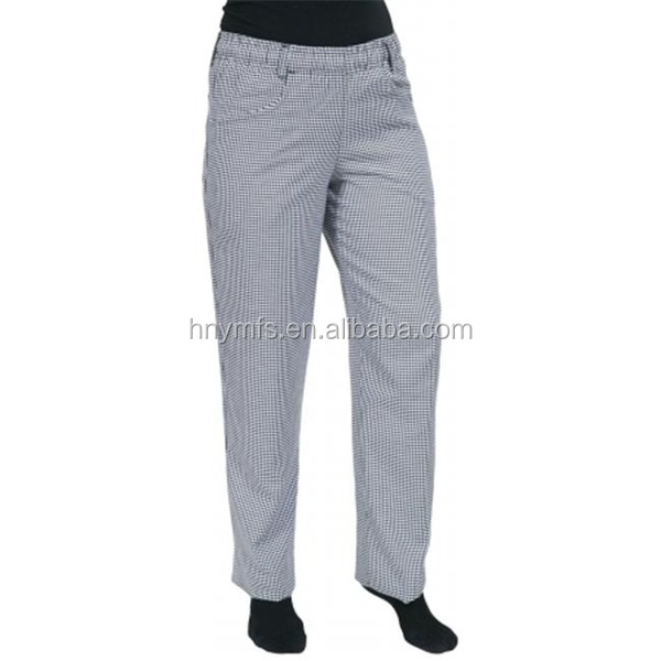 Kitchen Unisex Chef Work Pants High Waist With Zipper 100 Cotton