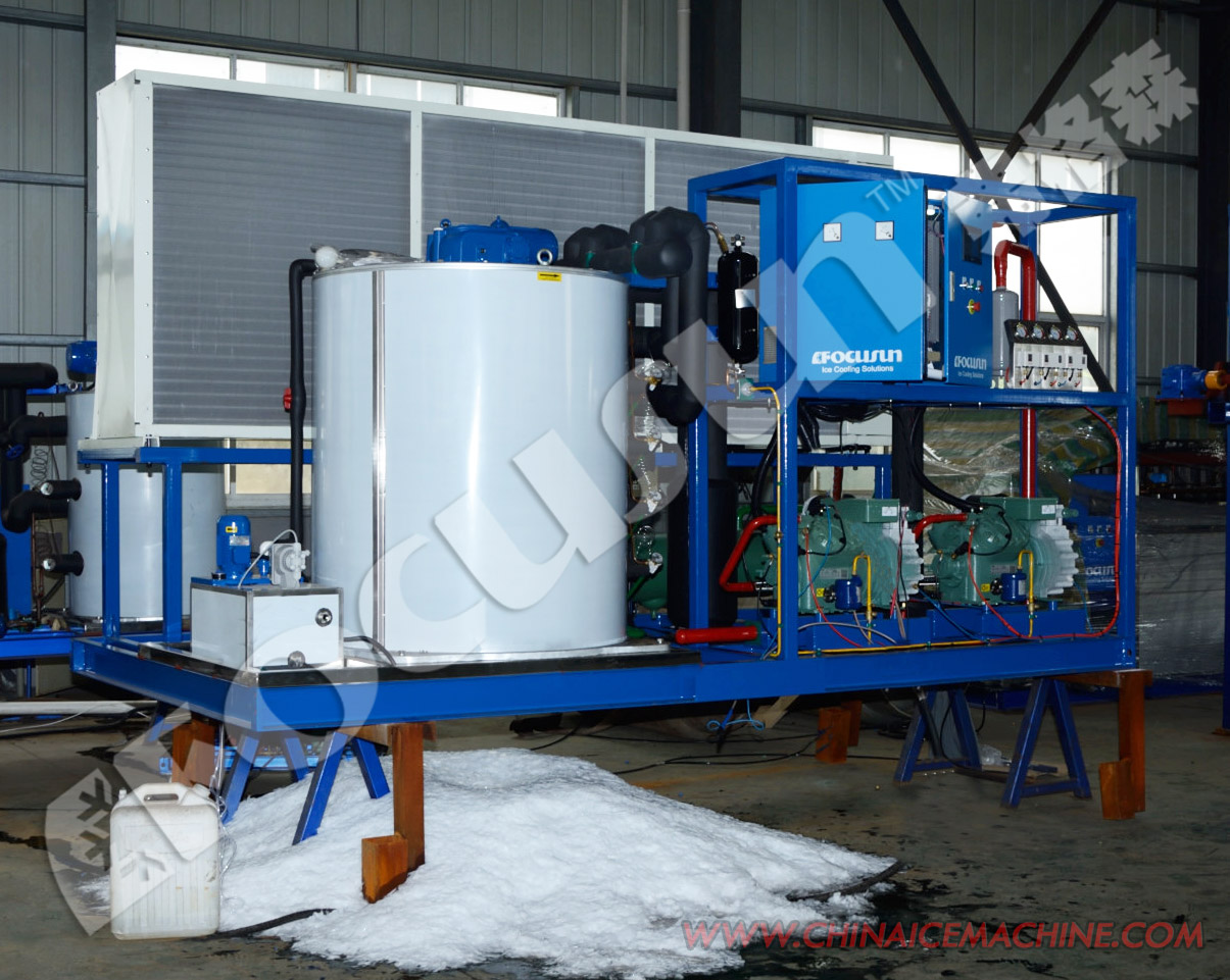 5000 KG Flake Ice Machine for Fresh/Seawater Cooling within Air and Water