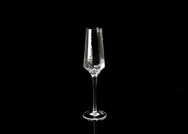 Hexagon 210ml Tulip Lead Free Crystal Champagne Glasses Slim Stem