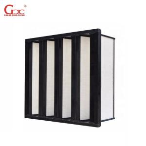 Quality Plastic Frame 2850m3/h V Bank F6 Cleanroom Air Filter 1000g Dust Holding wholesale