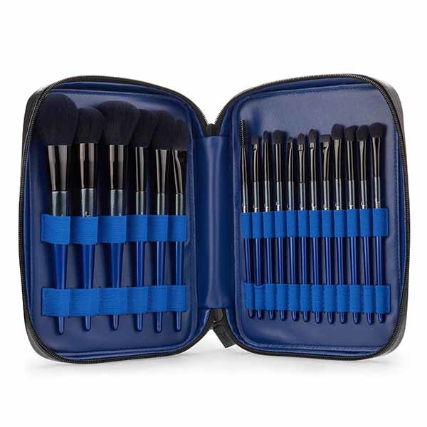 portable No fading Blue Handle Makeup Brushes Faux Squirrel Hair
