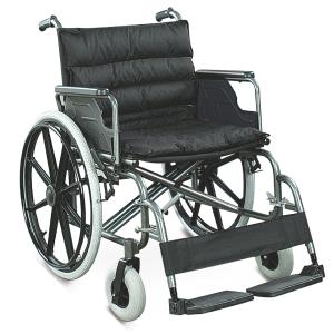 Quality XL 22inch Seat Folding Steel Wheelchair With Detachable Arms 125kg wholesale