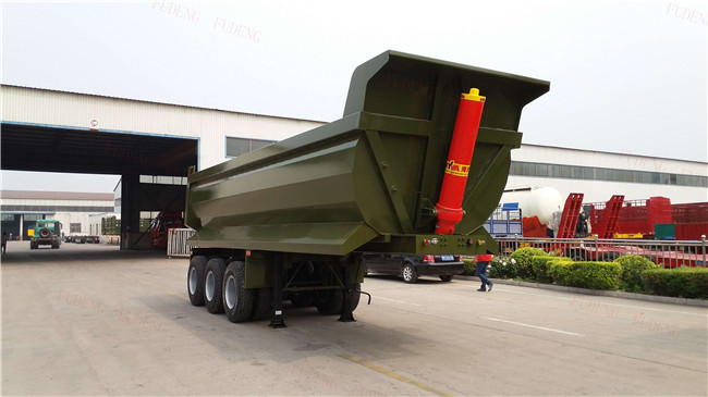 Hydraulic Self Discharge Dump Semi Trailer 8mm Plate Side Wall 6mm 60 Cubic
