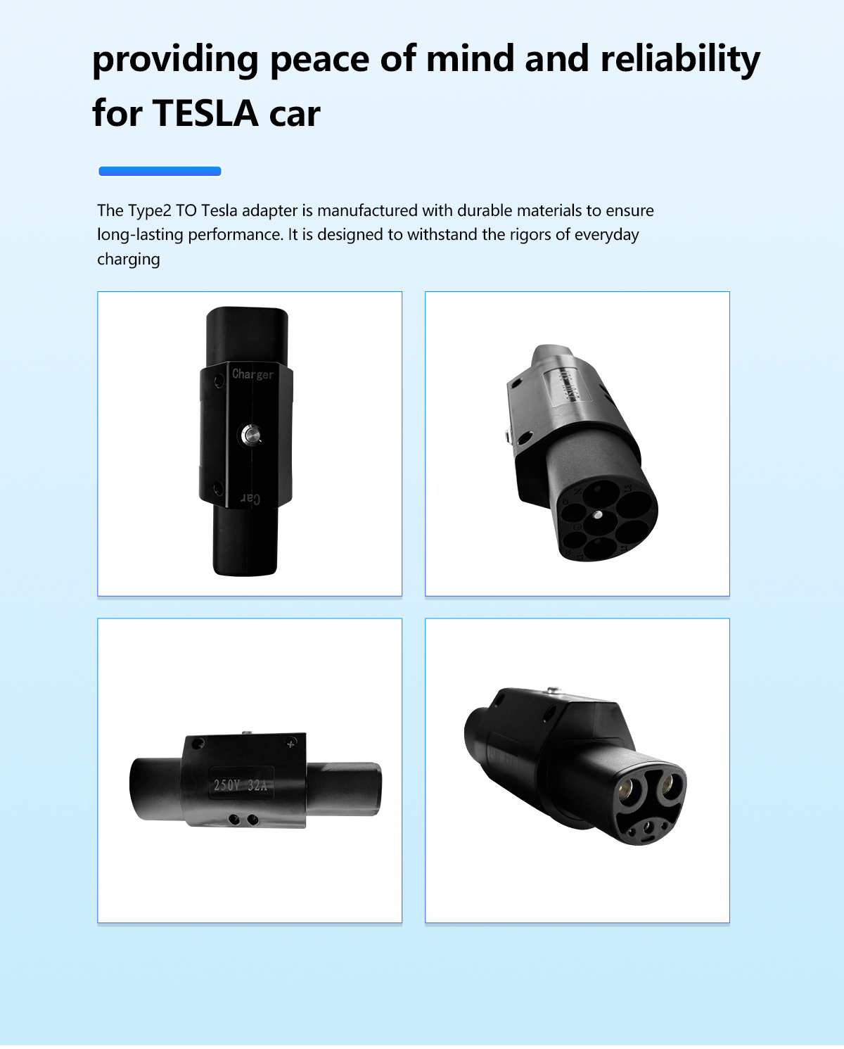 Condition 32A Output Type 2 Charging Adapter for NACS EV Charger 220V Input Voltage