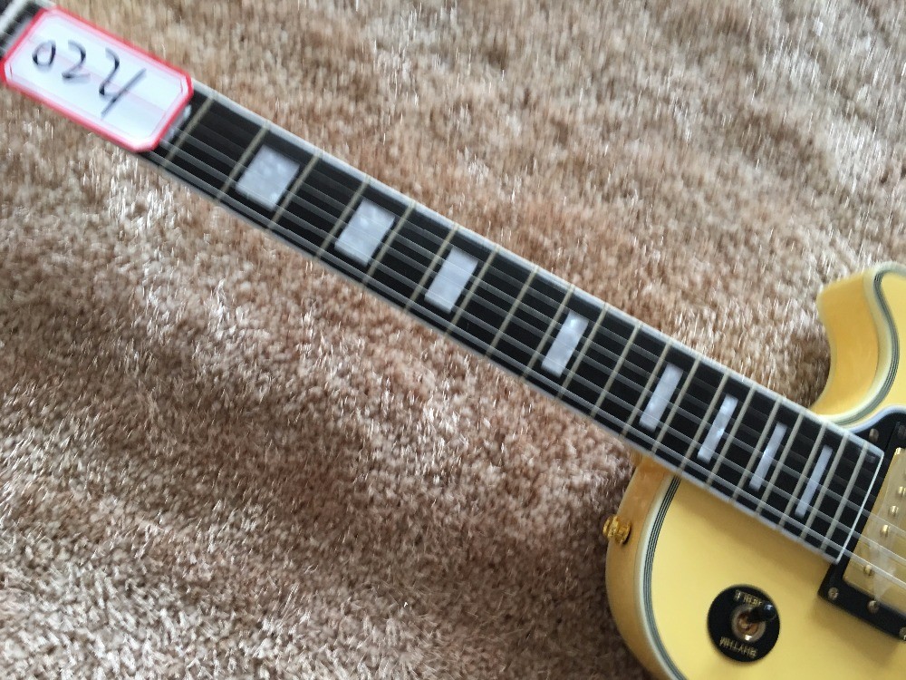 Custom guitar shop lp electric guitar Cream color 7 ply binding Ebony fingerboard Golden hardwares Grover tuner Randy Rh