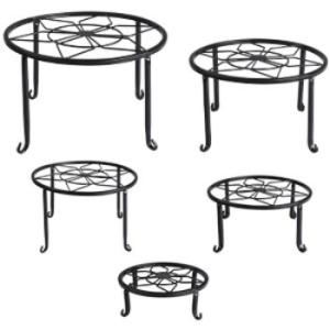 Quality Modern Design Black Iron Plant Stand for Indoor Outdoor Plants 5mm Thickness Rustproof wholesale