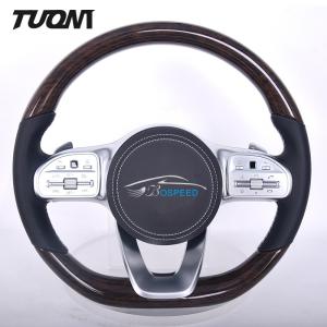 Quality Custom Wooden Steering Wheel Mercedes Benz Black Smooth Leather wholesale