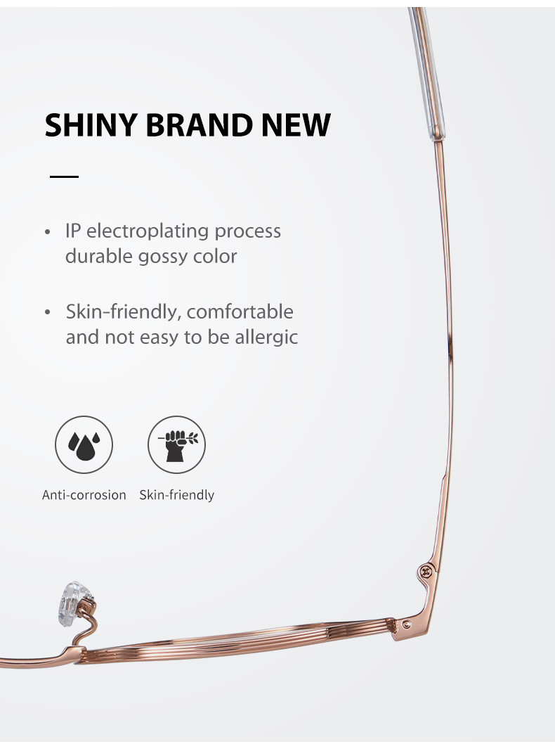 Polygonal Myopic Titanium Frame Glasses IP Plating For Men