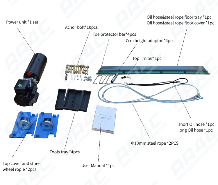 10000lbs Floorplate 2 Post Car Lift Car Parking Auto Two Post Lift 4.5T 8