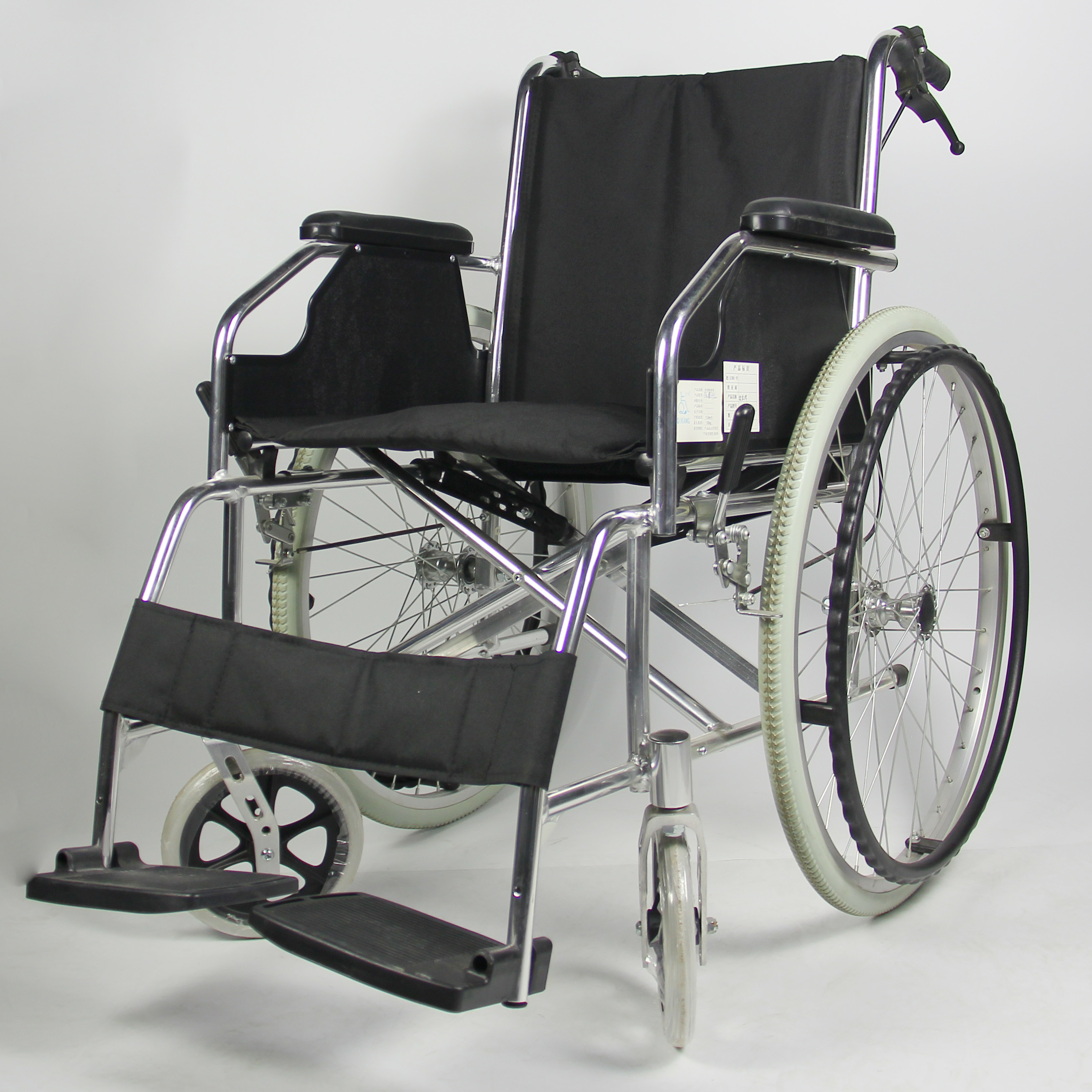 Fixed Armrest Aluminum Manual Wheelchair United Break Mag Solid Wheels