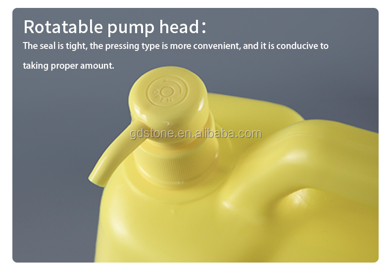 Yellow Detergent Plastic 1 Gallon Chemical Containers With Pump 210g