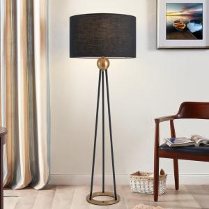 Quality American Retro Floor Lamp For Living Room Black Fabric Shade Nordic Villa Hotel Hadley Floor Lamp(WH-MFL-147) wholesale