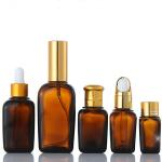 Cube 30ml / 100ml Square Glass Bottles Containers For Travel Wear Resisitant