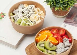 Quality Disposable kraft paper bowl takeaway fast food container strong disposable bowls wholesale