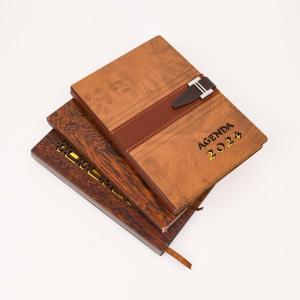 Quality A5 Size Notepad Custom Printed Luxury Bamboo Wood Cover Notebook for Business Gift wholesale