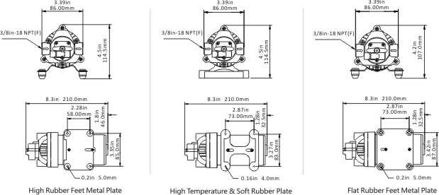 FLOWKING High Pressure Electric Diaphragm Pump KFL-31 series 160PSI 5.5L/Min for agriculture spraying misting fogging