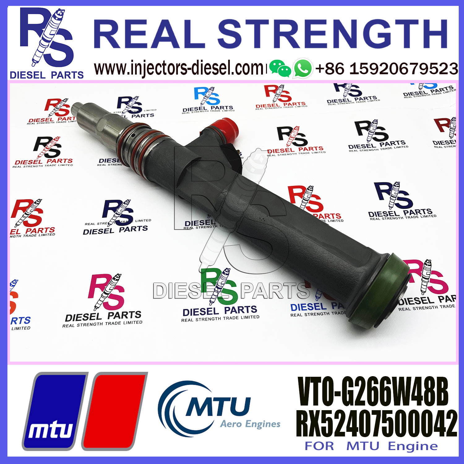 Remanufactured MTU 16V 4000 Fuel Injectors X52407500024 VTO-G266W48B