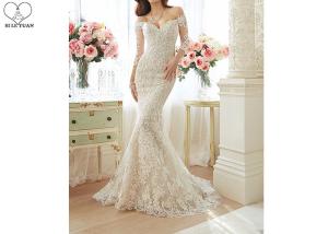 Quality Sweetheart Mermaid Bridal Gowns / Fishtail Bridal Dress Perspective Sleeves Back wholesale