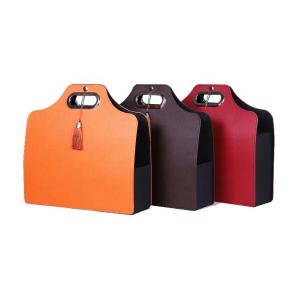 Quality 2 Wine Bottles Leather Gift Box wholesale