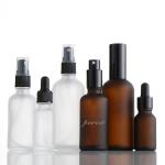 Brown Dropper Essential Oil Bottle Transparent Frosted Glass Spray Portable