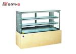 Square Cake Refrigerated Display Case With LED Light , Cake Display Chiller for