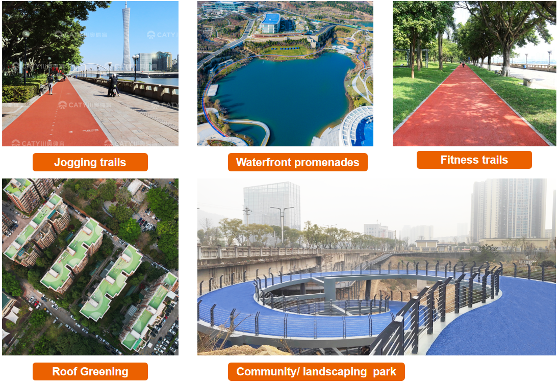IAFF Certificated Prefabricated Jogging Track EPDM Recreational Trails Running Track EPDM Rubber Granules