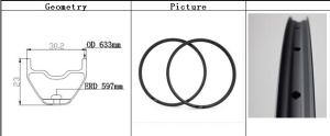 Quality New super strong carbon 29 inch mtb hookless rim carbon fiber 29er MTB wheel 30.2 mm width wholesale