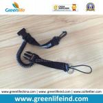 Black Bungee Spiral Cord Lanyard with Heavy Webbing Safety Belt