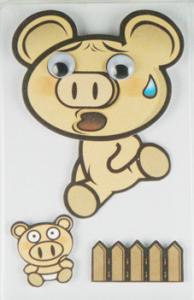 Quality Offset Printed Running Piggy 3D Cartoon Stickers For Mobile Phone Decor wholesale