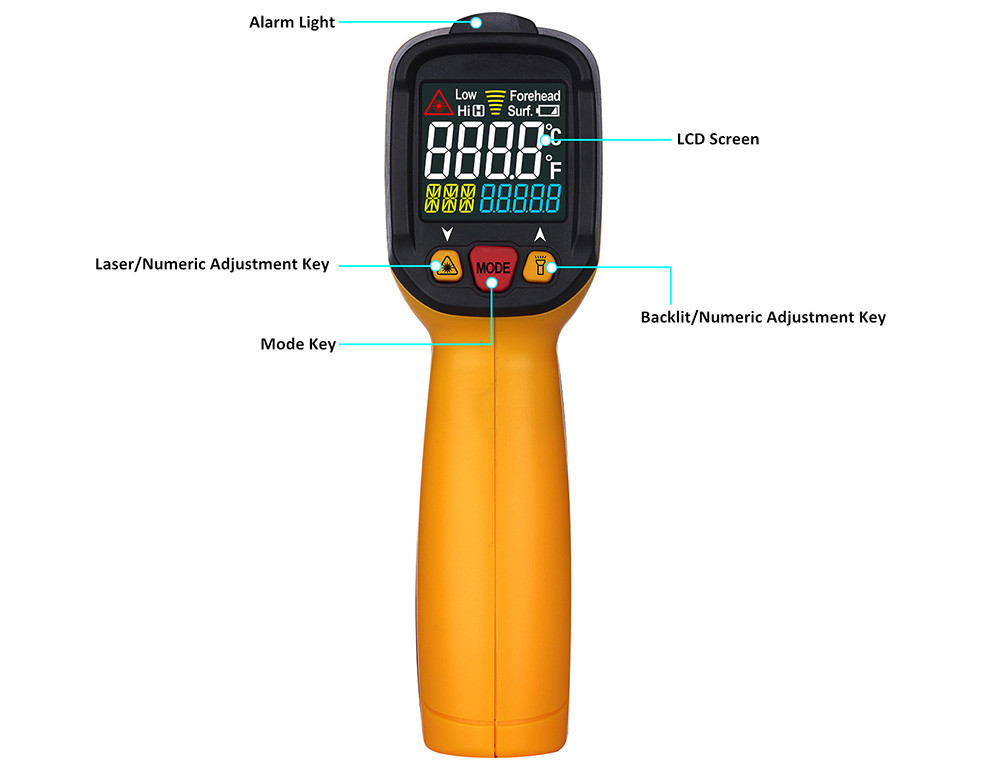 Industrial / Home Handheld Infrared Thermometer Thermal Temp Gun Auto Power Off