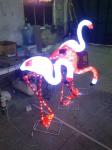christmas lighted flamingo