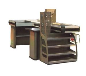 Quality Anti Rusting Retail Store Checkout Counters Stainless Steel Countertop With Shelves wholesale