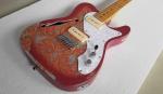 Custom Flower Power F-Holes Tele Electric Guitar