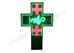 16mm Pixels Cross Led Sign , Led Pharmacy Sign Board AC110 / 220V Power Supply