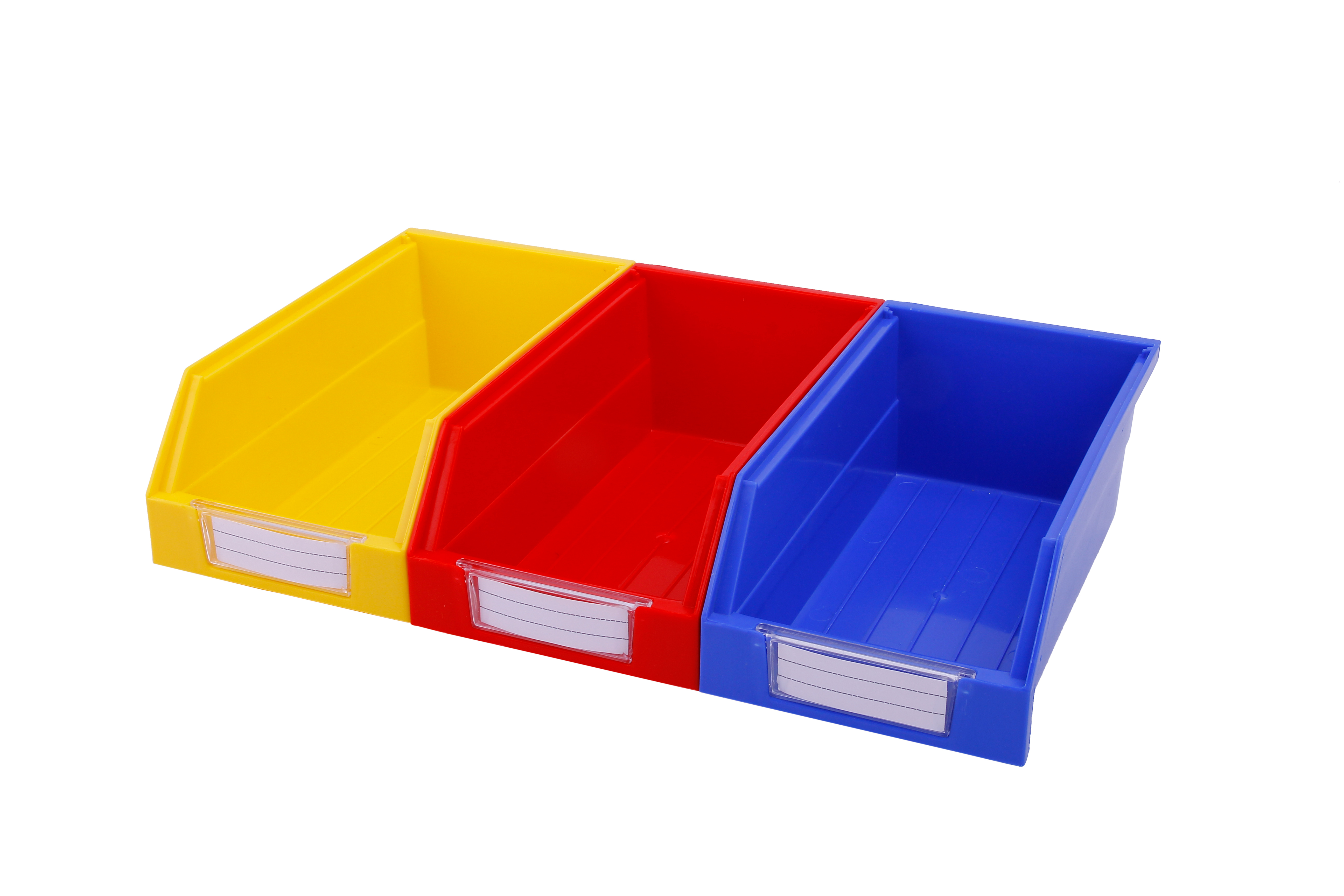 Stackable Plastic Bins for Shop Display Organize Tools and Supplies Efficiently