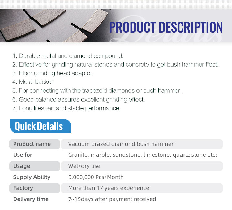 Vacuum Brazed and Hot Press Diamond Grinding Abrasive Disc for Precise Stone Grinding