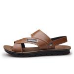 Brown Handmade Leather Sandals Beach Slides Shoes With Microfiber Leather Soft