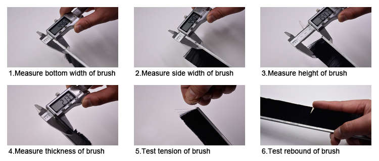Flexible Door Bottom Brush , Garage Door Brush PP / Nylon Bristle Material