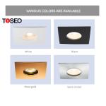 Square Recessed Waterproof Bathroom LED Downlights Pure Aluminium