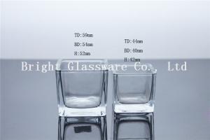 Quality best sale clear square glass candle holder, candle jar cheap wholesale