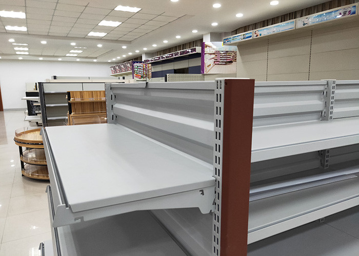 Eco Friendly Supermarket Display Stand With Combination Back Panel RAL Color