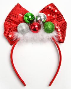 Quality Portable Girls Holiday Hair Accessories , Party Christmas Bow Headband wholesale