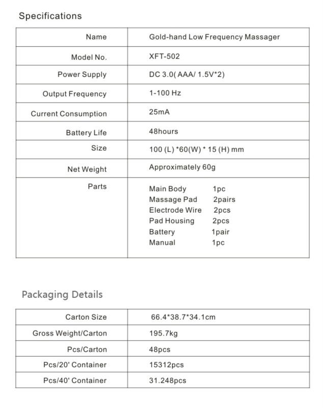 Low Frequency Therapeutic Massager (CE and ISO qualified Manufacturer)