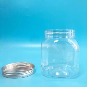 Quality Clear Rectangular 820ml Plastic Cookie Jars For Chocolate Snacks wholesale