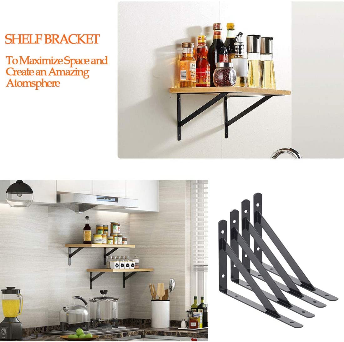 Home Decoration Right Angle Wall Mount Shelf Support Bracket Heavy Duty Shelf Bracket