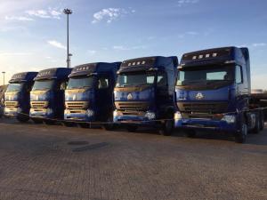Quality ZZ4257N3847P Jewelry Blue 6x4 HOWO A7 Tractor Trailer Truck With ZF8098 Steering wholesale