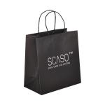 Bio - Degradable Black Kraft Paper Bags Gift Packaging With Rope Handle