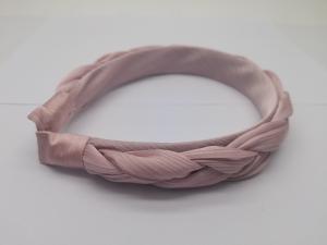 Quality Eye-catching Pink Pleated Fabric Hairband Super Soft For Women wholesale