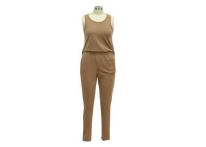 Quality Comfortable Women'S Long Pant Romper , Jersey Casual Sleeveless Jumpsuit Round Neck wholesale